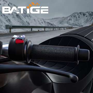 BATIGE 12V Motorcycle Heating Handle Cover Intelligent Three Speed Temperature Adjustment Handlebar Cover Winter Electric Heated Handlebar Cover Motorcycle Handlebar Warmer