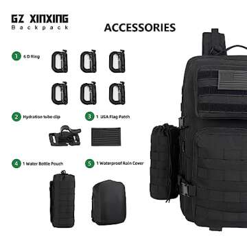 GZ XINXING 3 Day Hiking Molle Assault Pack Military Tactical Army Rucksack Backpack Bug Out Bag Dayp...