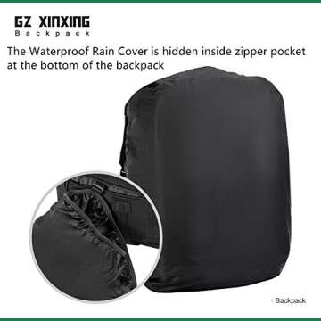 GZ XINXING 3 Day Hiking Molle Assault Pack Military Tactical Army Rucksack Backpack Bug Out Bag Daypack For Hunting Camping Hiking Traveling (Black1)