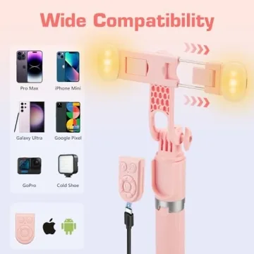 Versatile Selfie Stick Tripod with Rechargeable Remote