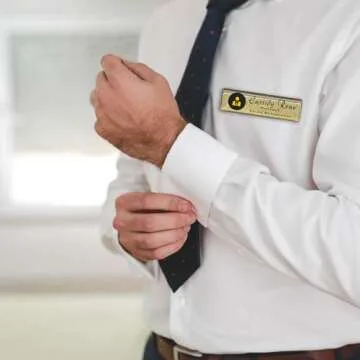 XRLSG Personalized Metal Tags Custom Metal Tags with Magnets Pin Identification Badges with Logo Name for Work Office Silver