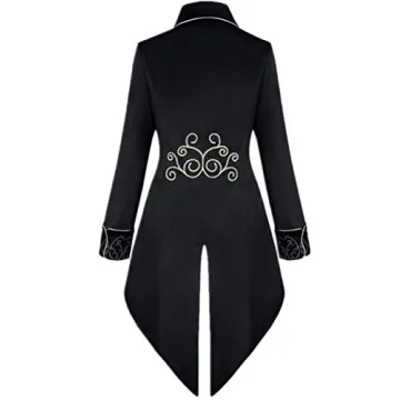 Crubelon Men's Steampunk Tailcoat Jacket for Costume