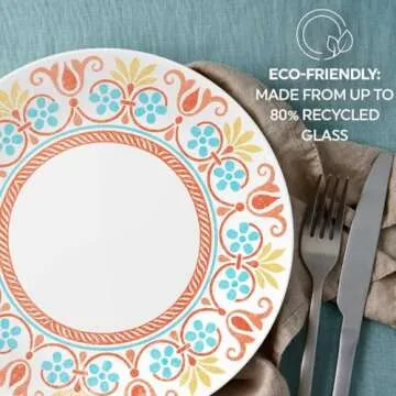 Corelle Terracotta Dreams Dinnerware Set for 6, 18 Pieces | Dinner Plates, Appetizer Plates, and 18 Oz Bowls | Dishwasher, Microwave, and Freezer Safe | Proudly Made in the USA