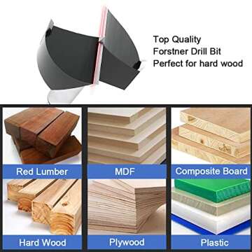 ASNOMY 3 Inch Forstner Drill Bit, Carbide Tipped Forstner Bit for Hard Wood, Wood Drilling Hole Saw Set Woodworking Hinge Cutter Tool Kits for Wood Plastic Plywood
