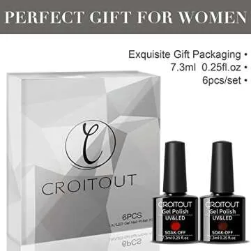 Croitout Jelly Gel Nail Polish Fall Colors, Crystal Translucent Gel Polish Set, Trendy Pigmented Daily Gel Nail Kit, UV LED Soak Off Nail Polish Gel, Best Gift for Women Girlfriend 6 x 7.3ML