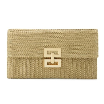 Freie Liebe Straw Clutch Purses for Women Summer Beach Bag Woven Purse Wicker Rattan Envelope Clutch...