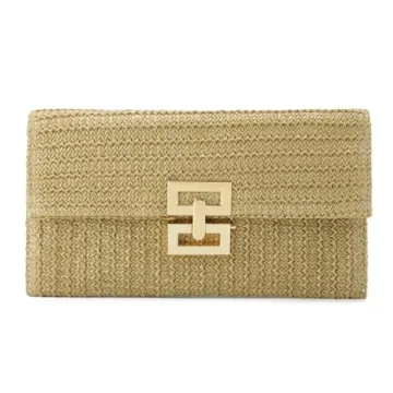 Freie Liebe Straw Clutch Purses for Women Summer Beach Bag Woven Purse Wicker Rattan Envelope Clutch...