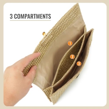 Freie Liebe Straw Clutch for Women Stylish Beach Bag