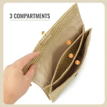 Freie Liebe Straw Clutch for Women Stylish Beach Bag