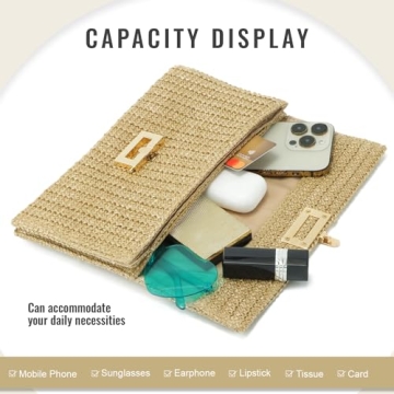 Freie Liebe Straw Clutch for Women Stylish Beach Bag