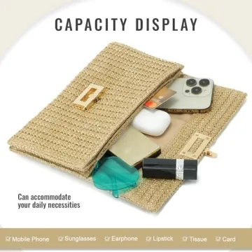 Freie Liebe Straw Clutch for Women Stylish Beach Bag