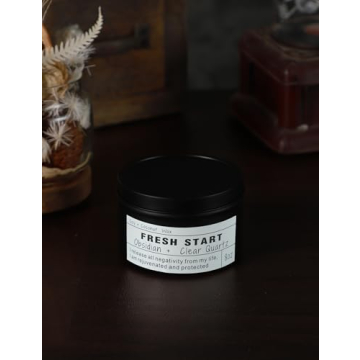 Crystal Aromatherapy Candles,Release Old Energies,Obsidian Healing Candles,Quartz Mind and Body Meditation,Soul Magic Candles,Vegan Gifts for Self Love and Protection.(FRESH START)