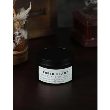 Crystal Aromatherapy Candles,Release Old Energies,Obsidian Healing Candles,Quartz Mind and Body Meditation,Soul Magic Candles,Vegan Gifts for Self Love and Protection.(FRESH START)