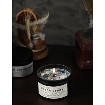 Crystal Aromatherapy Candles,Release Old Energies,Obsidian Healing Candles,Quartz Mind and Body Meditation,Soul Magic Candles,Vegan Gifts for Self Love and Protection.(FRESH START)