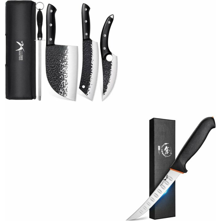 Golden Bird Butcher Knife Set & Boning Knife 4pcs