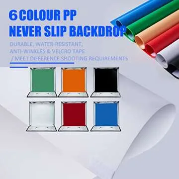 ZKEEZM Light Box Photography 20"x20" with 80LED Lights and 6 Color Backdrops Photo Box with Lights, Foldable Light Box with Adjustable Brightness, 6000-6500K Dimmable Portable Picture Box Shooting