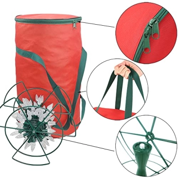 Sattiyrch Christmas Light Storage Bag with 4 Metal Reels