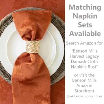 Rust/Burnt Orange Damask Table Cloth for Thanksgiving