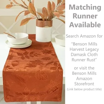 Rust/Burnt Orange Damask Table Cloth for Thanksgiving