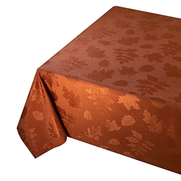 Rust/Burnt Orange Damask Table Cloth for Thanksgiving