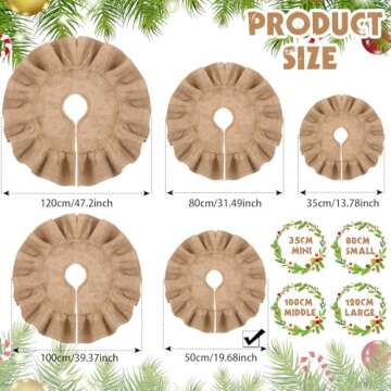 Tatuo Christmas Tree Skirt Decorations Linen Burlap Tree Skirt Round Xmas Cover for Christmas Party ...