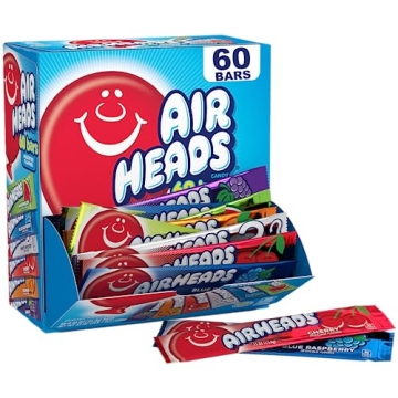 Airheads Candy Bars - 60 Full Size Chewy Treats