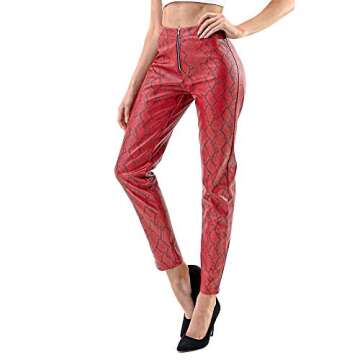 Edgy Land Girl's and Women's Slim-Sation Snakeskin Faux Leather Laminated Inner Trendy and Fashion A...