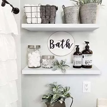 QEEIG 36-inch Rustic Brown Floating Shelves – Stylish and Functional Display Solution