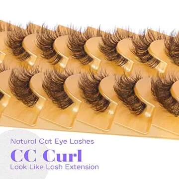 Mavphnee Brown Cat Eye False Eyelashes for Natural Beauty