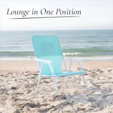 Caribbean Joe Folding Beach Chair, 1 Position Lightweight and Portable Foldable Outdoor Camping Chair with Carry Strap, Mint