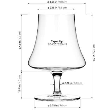 LUXBE Lead-Free Crystal Whiskey Glasses Set for Spirits