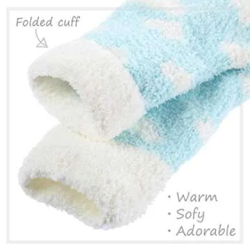 Plush Slipper Socks for Women - Cozy 6 Pairs Fuzzy Socks