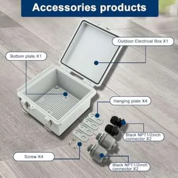 Waterproof Junction Box, Durable Electrical Enclosure 6x6 in