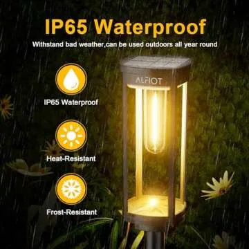 ALFIOT Solar Pathway Lights Solar Outdoor Lights Pathway Waterproof 8 Pack Upgraded Solar Walkway Landscape Lights Outdoor Driveway Lights,Auto On/Off Lights for Yard Lawn Patio (Warm White)