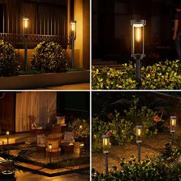 ALFIOT Solar Pathway Lights Solar Outdoor Lights Pathway Waterproof 8 Pack Upgraded Solar Walkway Landscape Lights Outdoor Driveway Lights,Auto On/Off Lights for Yard Lawn Patio (Warm White)