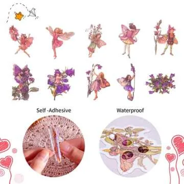 Magical 90 Pieces Flower Fairy Stickers for Crafts