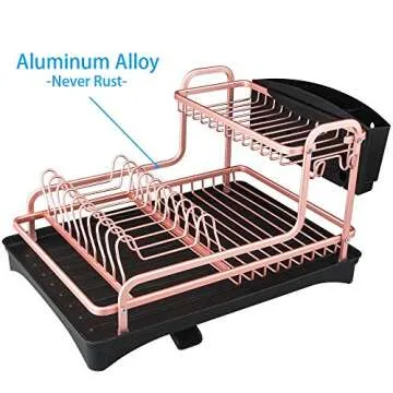 Tomorotec Dish Rack - Stylish Rose Gold Kitchen Essential