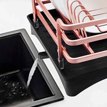 Tomorotec Dish Rack - Stylish Rose Gold Kitchen Essential