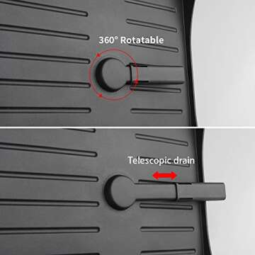 Tomorotec Never Rust Aluminum Dish Rack and Drain Board with Utensil Holder, 2-Tier Kitchen Plate Cup Dish Drying Rack Tray Cutlery Dish Drainer (Matt Rose Gold)