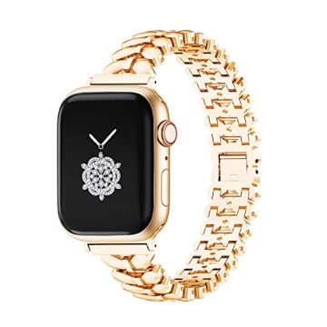 Kolgios 38/40/41mm Gold Charms Women Smartwatch Bands Compatible for Apple Watch