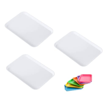 AmeriCan Goods 3 Pcs Dental Autoclavable Procedure Set Up Flat Tray Medical Instrument Set Up Flat T...