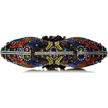 MOSSMON Formal 3D Flower Rhinestone Crystal Clutch Evening Wedding Bag For Women