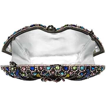 MOSSMON Formal 3D Flower Rhinestone Crystal Clutch Evening Wedding Bag For Women