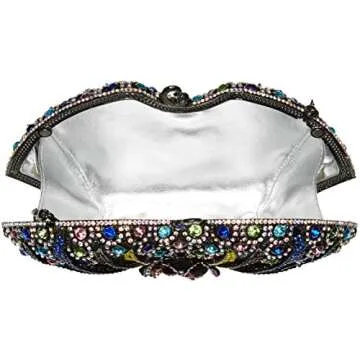 MOSSMON Formal 3D Flower Rhinestone Crystal Clutch Evening Wedding Bag For Women