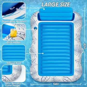 Inflatable Adult Pool Lounger Float - BAIAI Large Beach Sun Tanning Floaty Raft Sunbathing Water Lou...