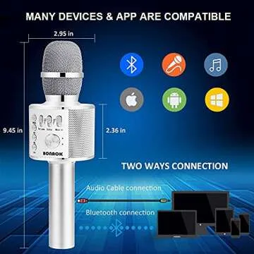 BONAOK Karaoke Microphone (white)