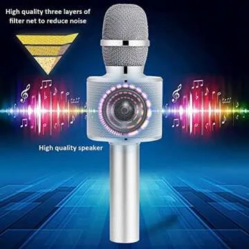 BONAOK Karaoke Microphone (white)