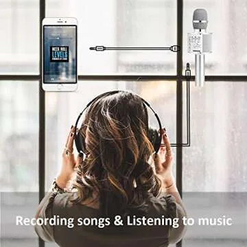 BONAOK Karaoke Microphone (white)