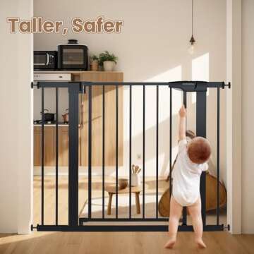 Mumeasy 36" High Extra Tall Dog Gate, 29.6"-40.5" Wide Pressure Mounted Tall Baby Gate for Dog, Auto...