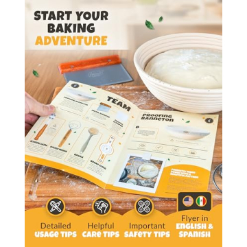 CRUSTLOVE Banneton Bread Proofing Basket and Baking Kit